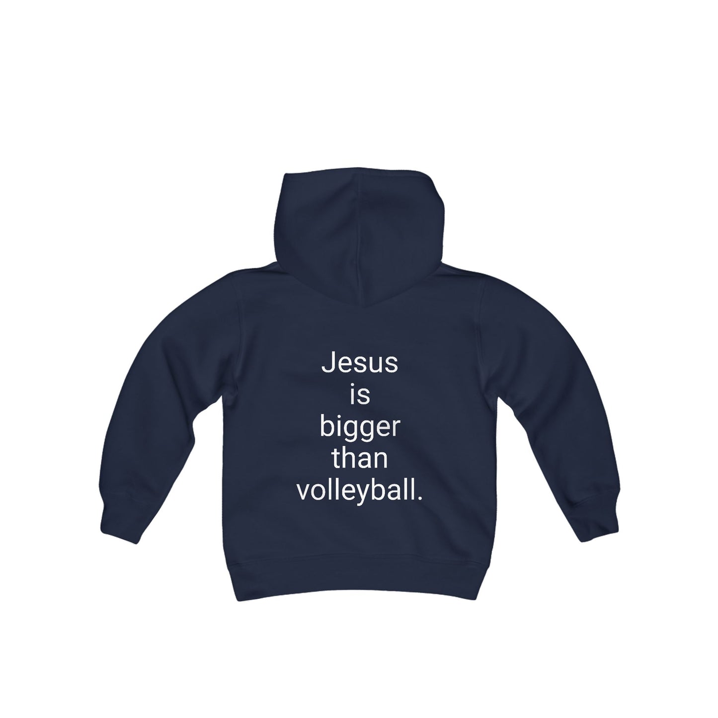 Jesus is bigger than volleyball Youth Heavy Blend Hooded Sweatshirt