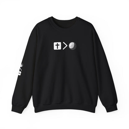 Jesus is bigger than golf Unisex Heavy Blend™ Crewneck Sweatshirt