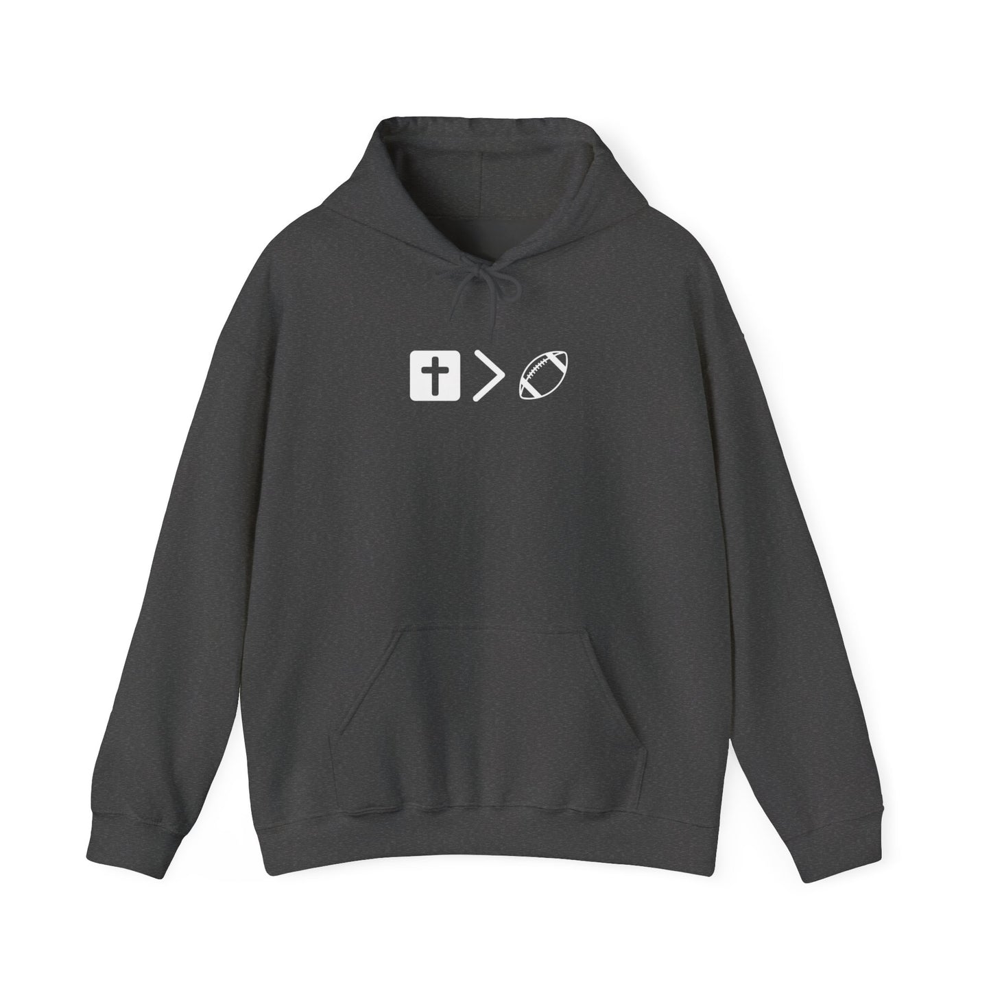 Jesus is bigger than football Unisex Heavy Blend™ Hooded Sweatshirt