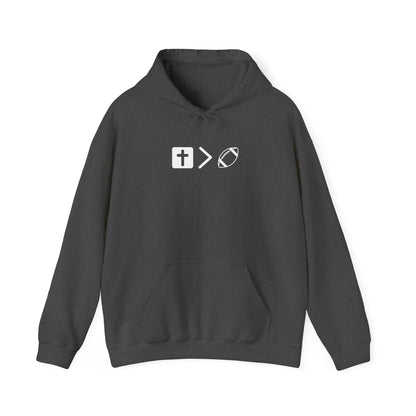Jesus is bigger than football Unisex Heavy Blend™ Hooded Sweatshirt