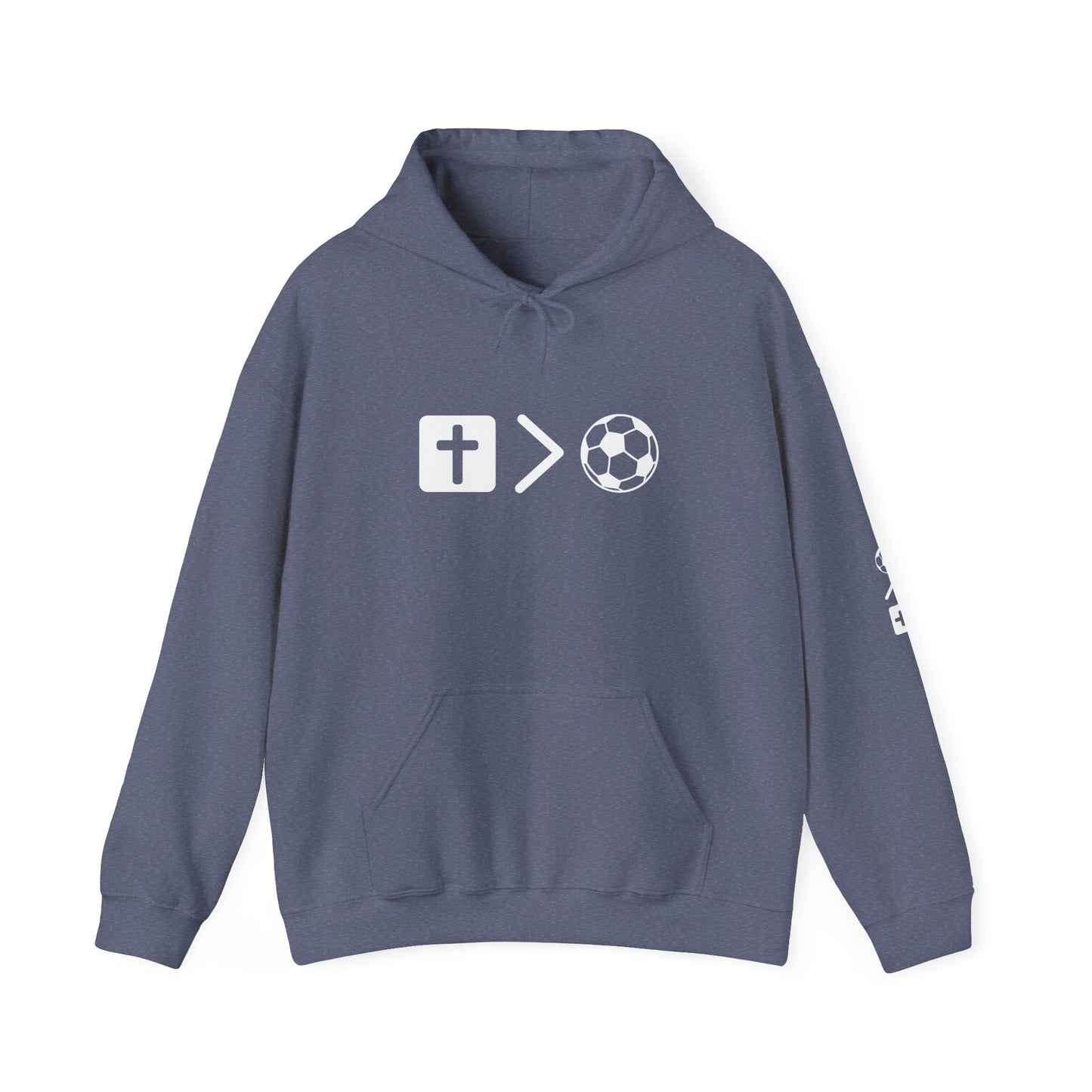 Jesus is bigger than soccer Unisex Heavy Blend™ Hooded Sweatshirt