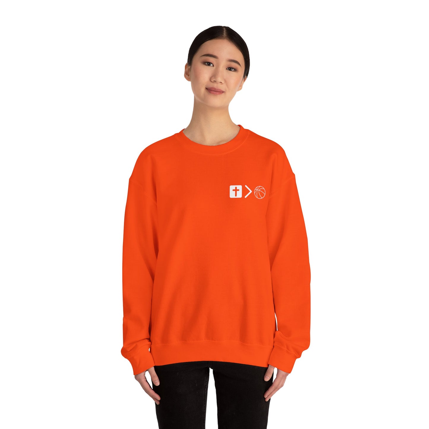 Jesus is bigger than Basketball Unisex Heavy Blend™ Crewneck Sweatshirt