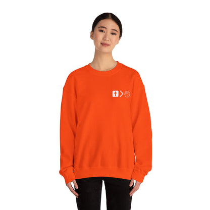 Jesus is bigger than Basketball Unisex Heavy Blend™ Crewneck Sweatshirt