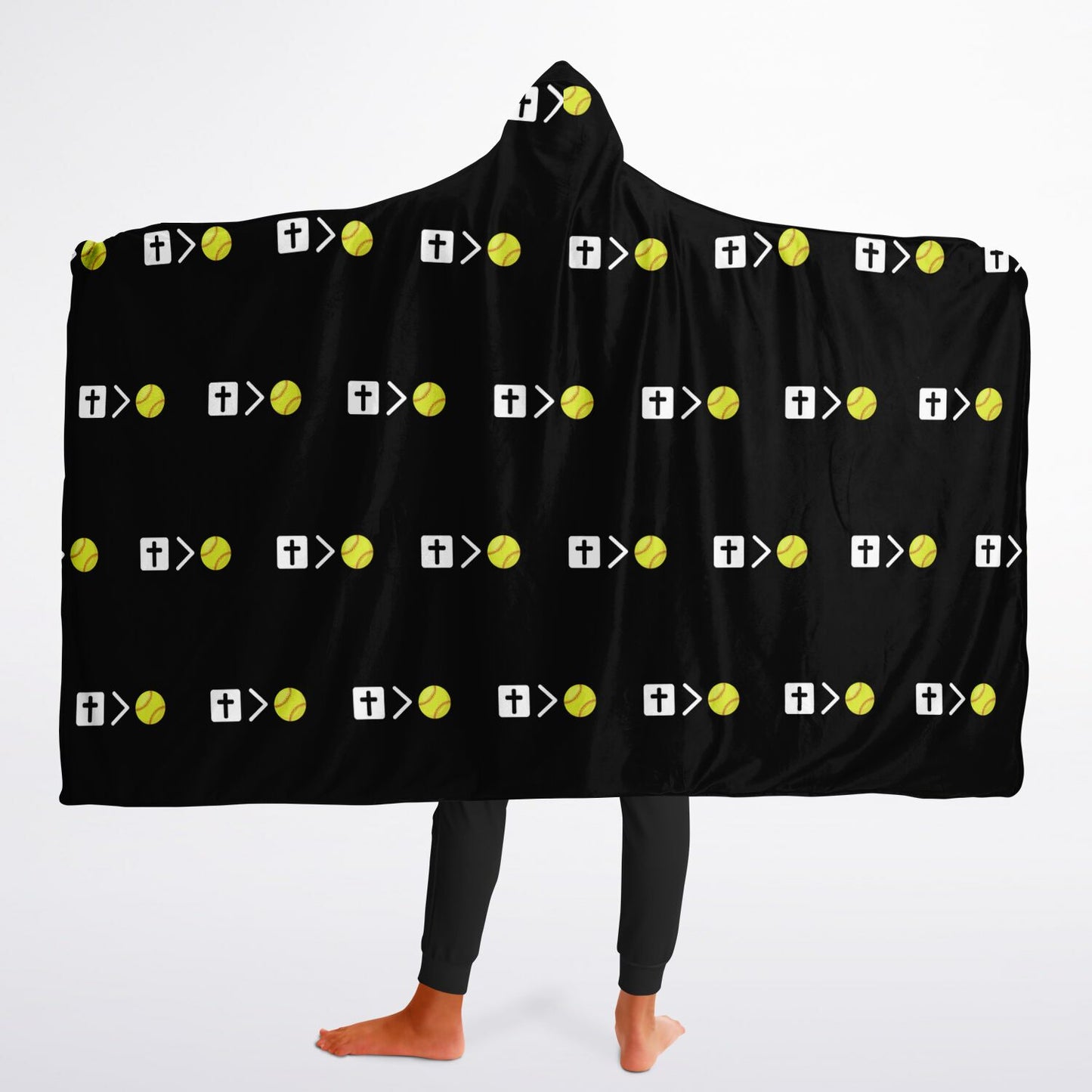 Jesus is bigger than softball Youth Hooded Blanket Micro Fleece