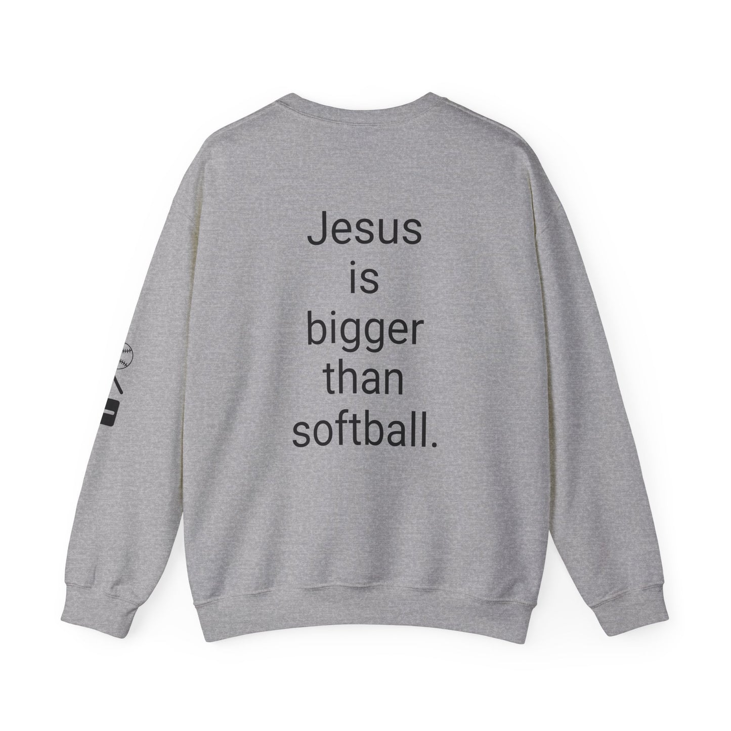 Jesus is bigger than softball Unisex Heavy Blend™ Crewneck Sweatshirt