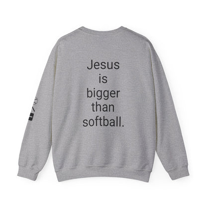 Jesus is bigger than softball Unisex Heavy Blend™ Crewneck Sweatshirt