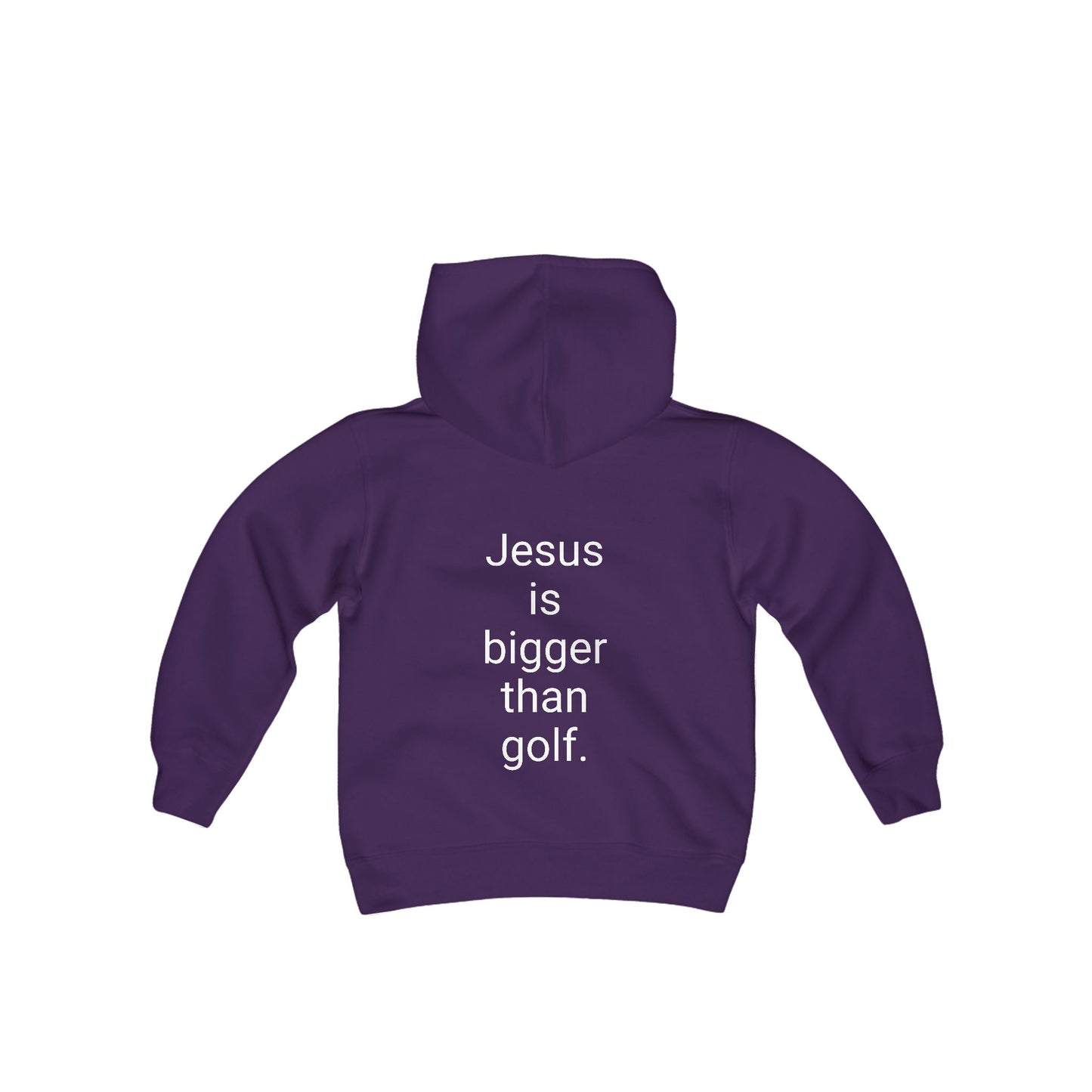 Jesus is bigger than golf Youth Heavy Blend Hooded Sweatshirt