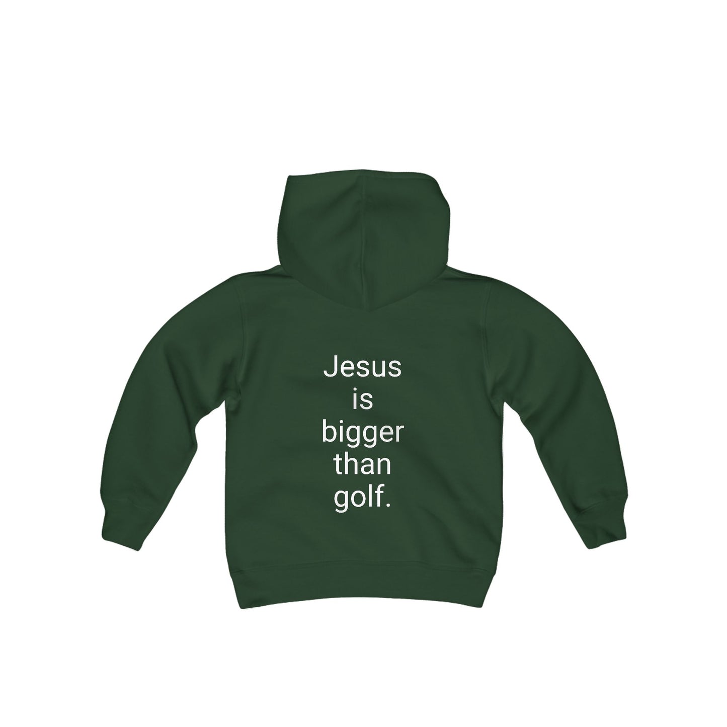 Jesus is bigger than golf Youth Heavy Blend Hooded Sweatshirt
