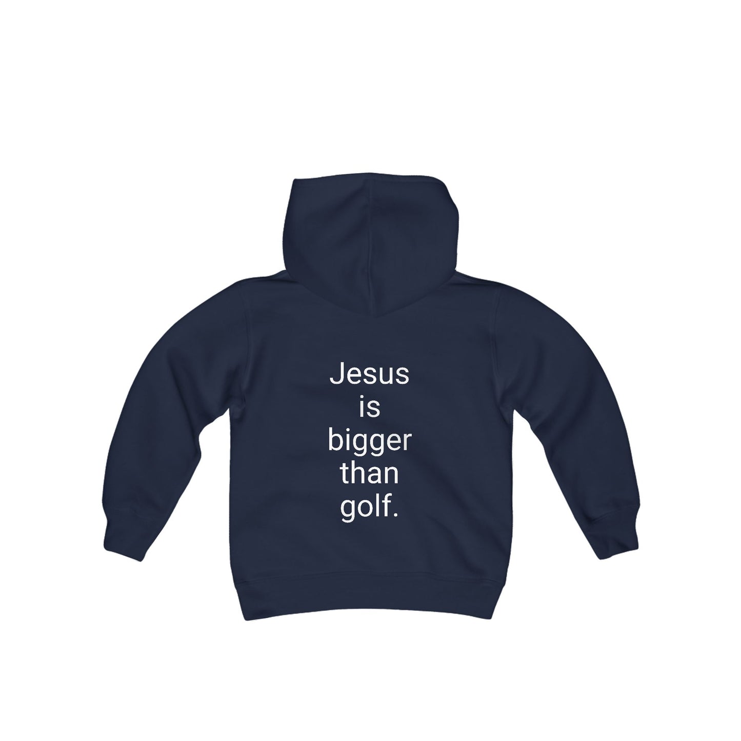 Jesus is bigger than golf Youth Heavy Blend Hooded Sweatshirt