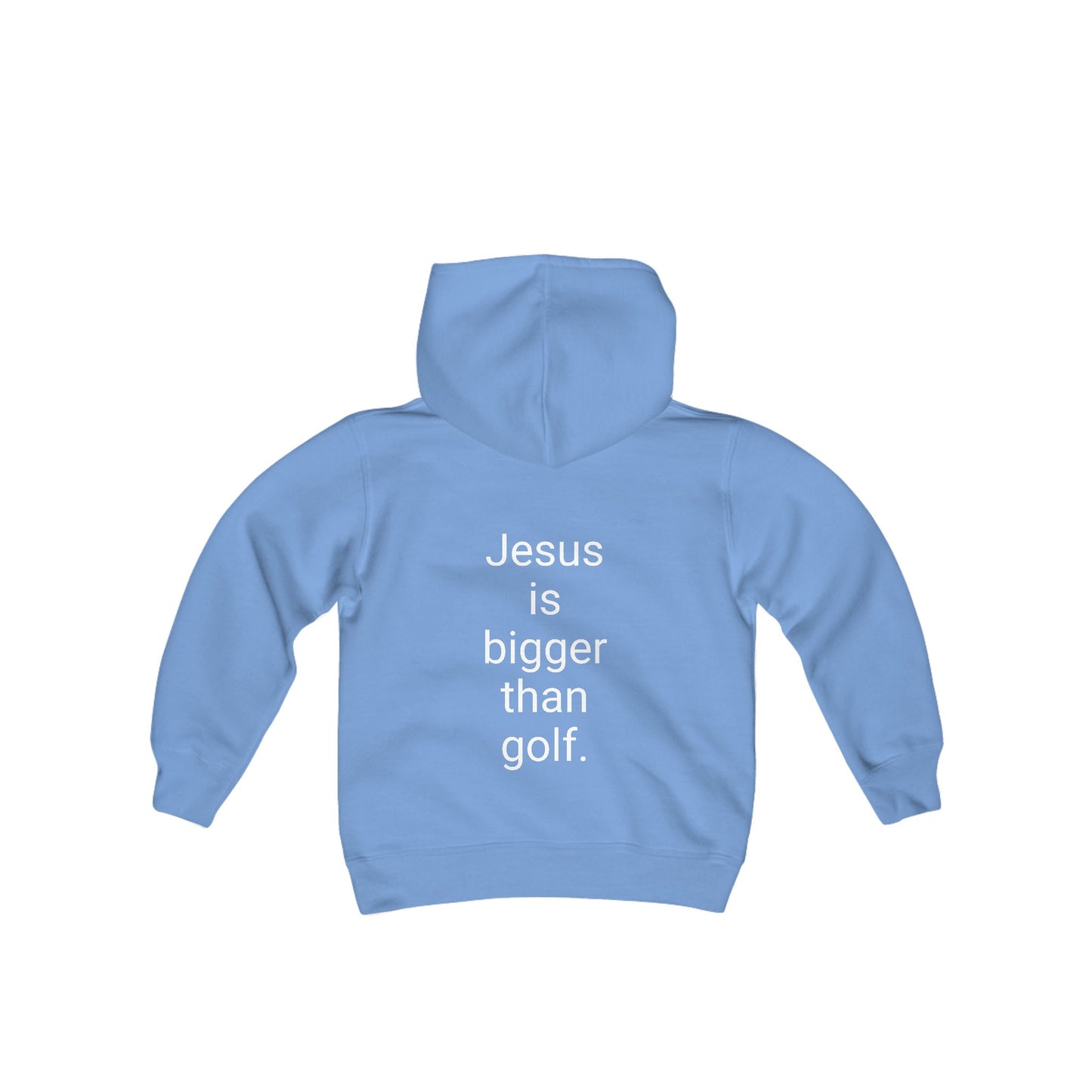 Jesus is bigger than golf Youth Heavy Blend Hooded Sweatshirt