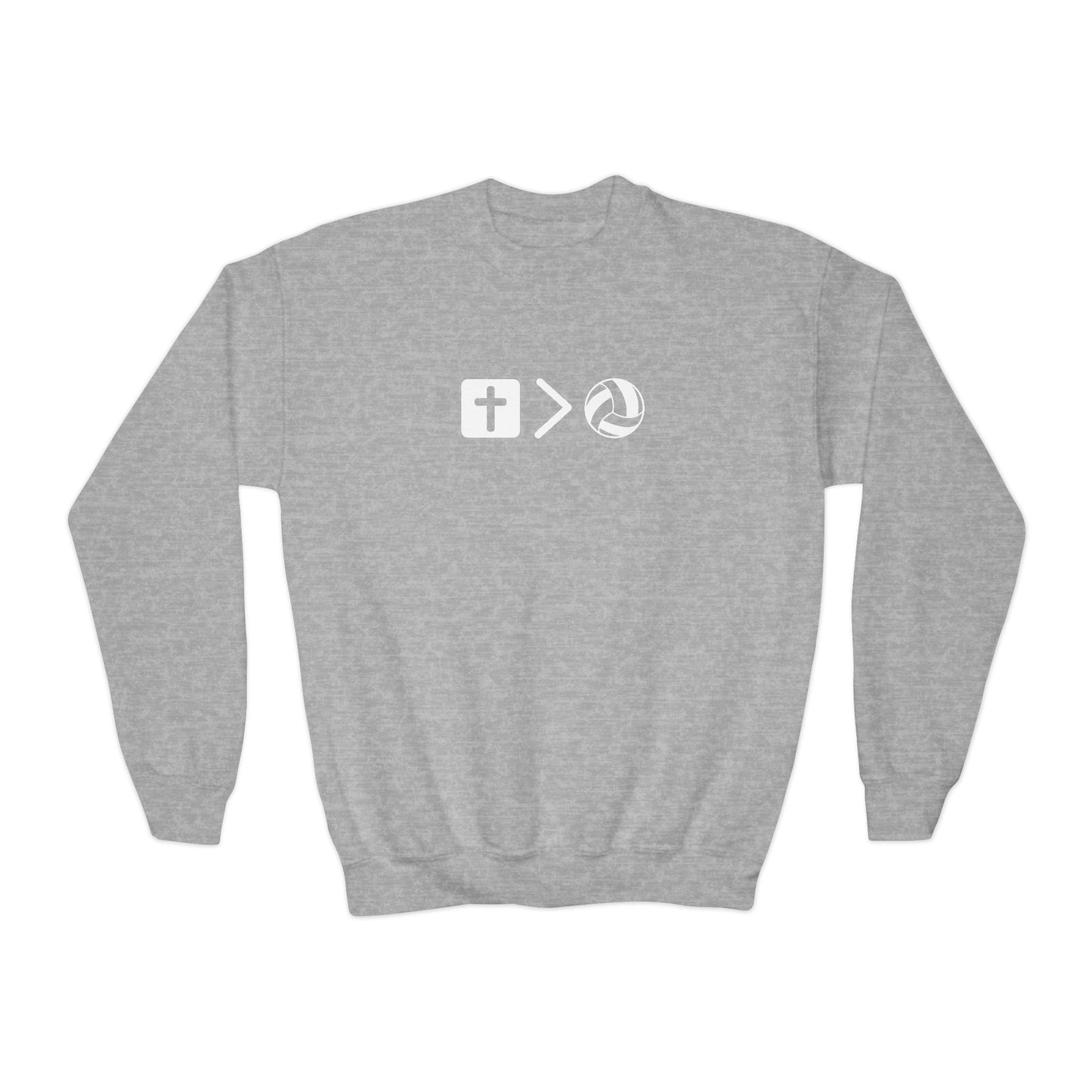 Jesus is bigger than volleyball Youth Crewneck Sweatshirt