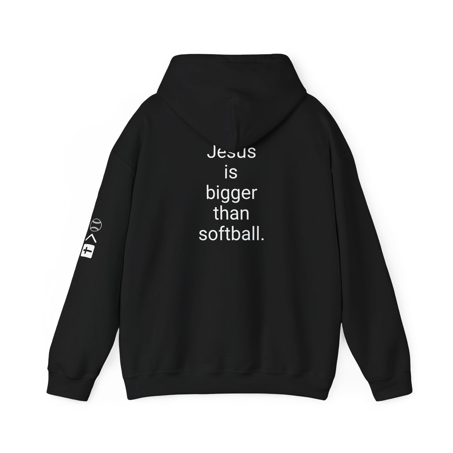 Jesus is bigger than softball Unisex Heavy Blend™ Hooded Sweatshirt