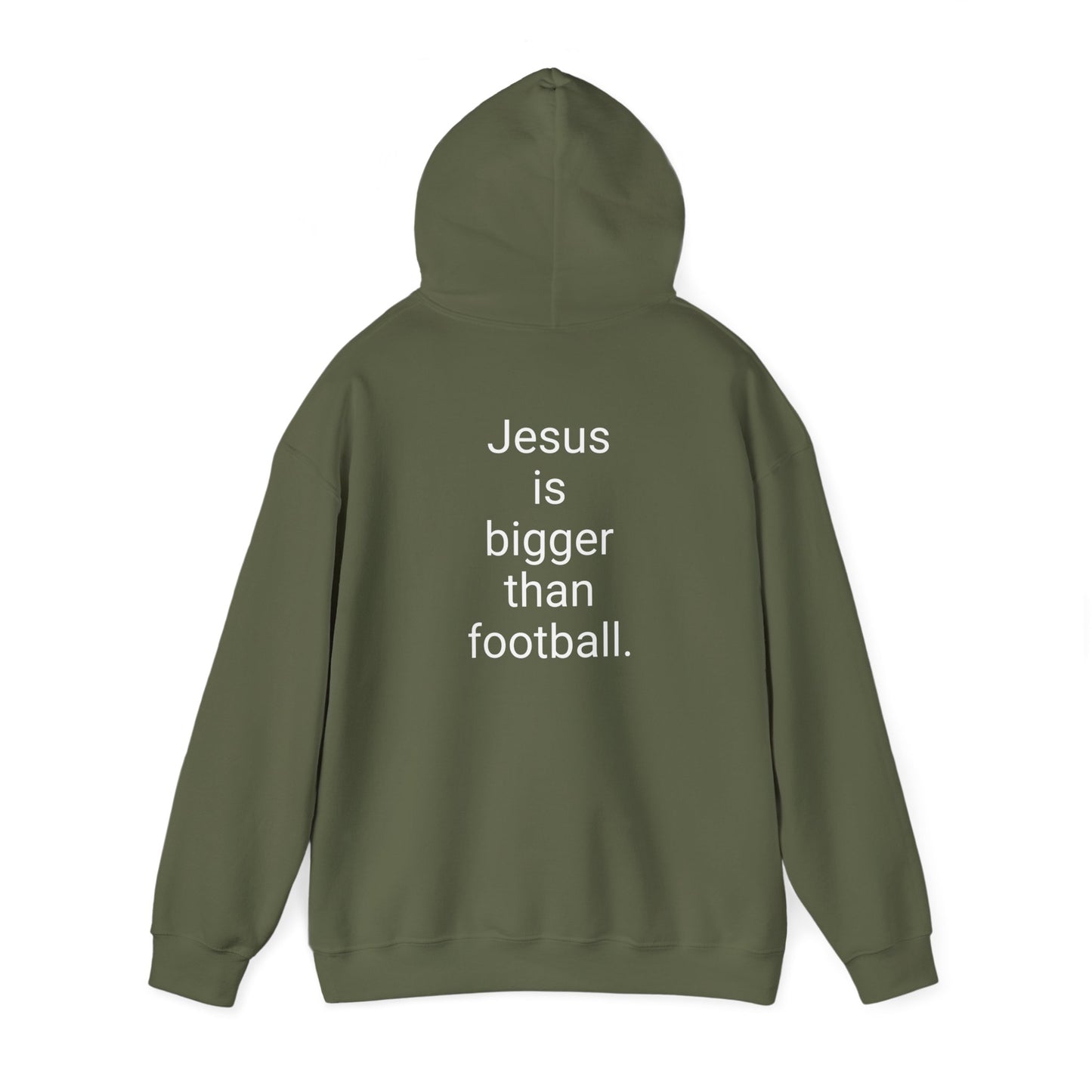 Jesus is bigger than football Unisex Heavy Blend™ Hooded Sweatshirt