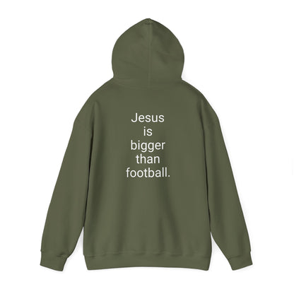Jesus is bigger than football Unisex Heavy Blend™ Hooded Sweatshirt