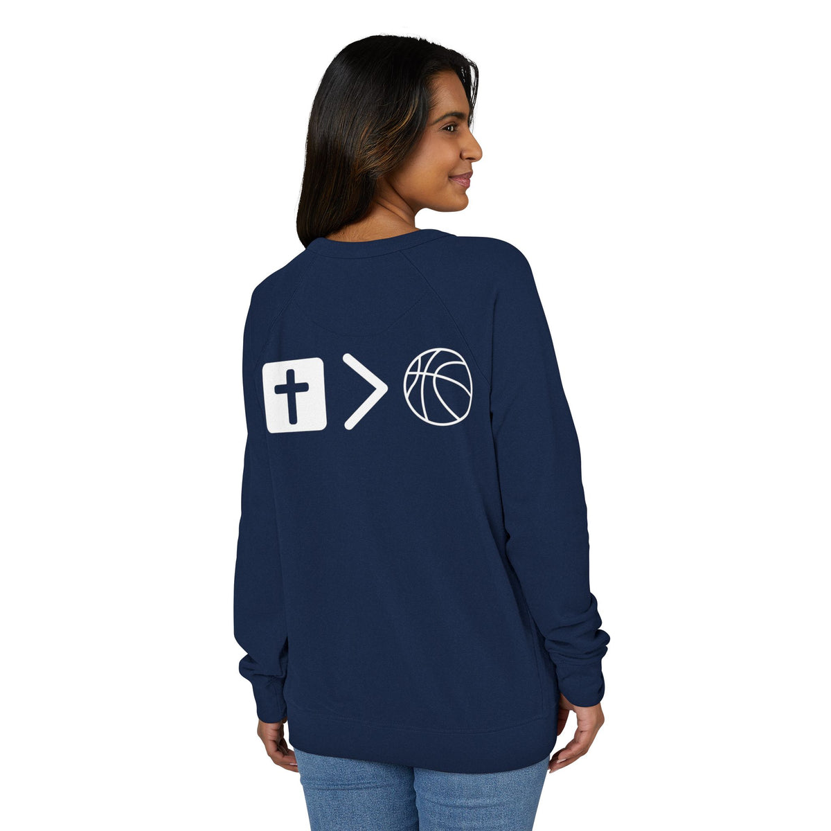 Terry Crewneck Sweatshirt Jesus is bigger than basketball.