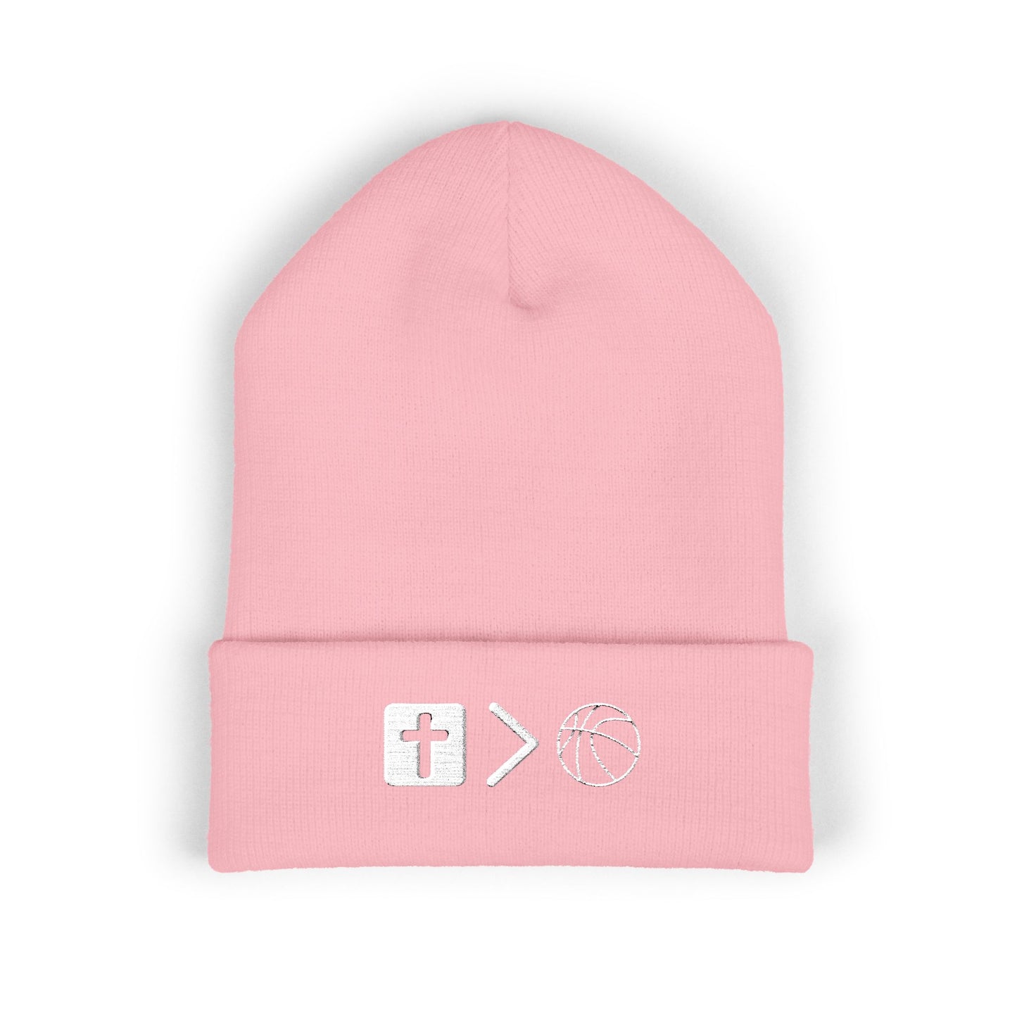 Jesus is bigger than Basketball Cuffed Beanie — Knit Winter Hat