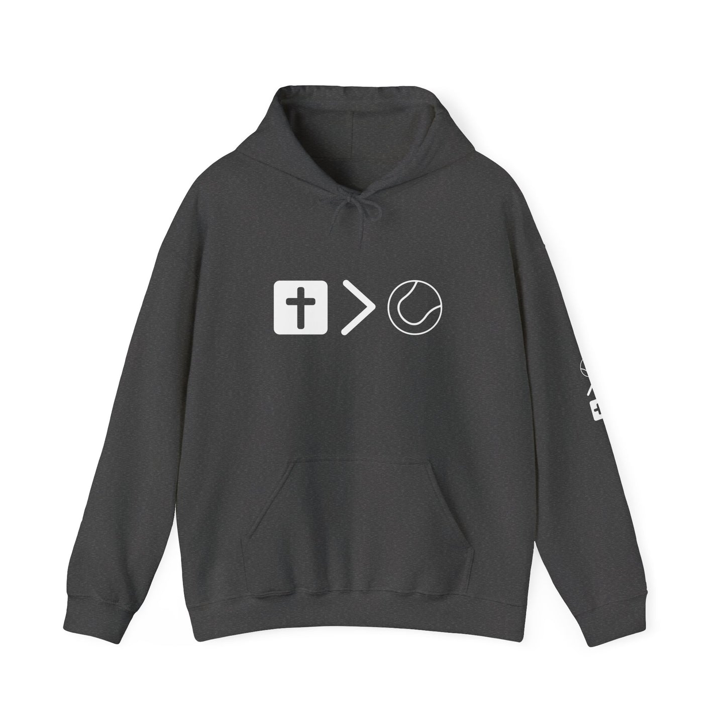 Jesus is bigger than tennis Unisex Heavy Blend™ Hooded Sweatshirt