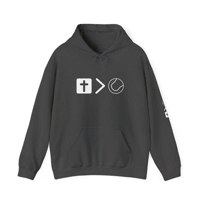Jesus is bigger than tennis Unisex Heavy Blend™ Hooded Sweatshirt