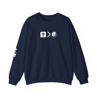 Jesus is bigger than golf Unisex Heavy Blend™ Crewneck Sweatshirt