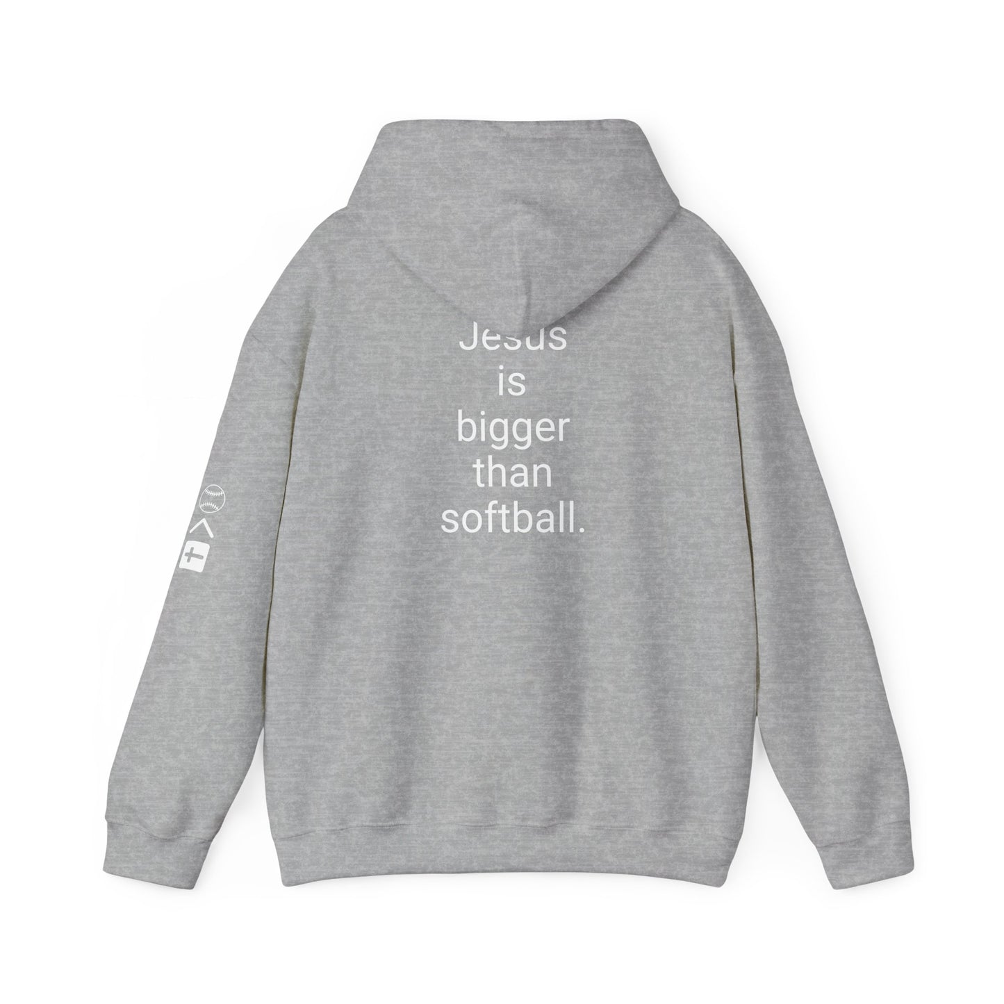 Jesus is bigger than softball Unisex Heavy Blend™ Hooded Sweatshirt