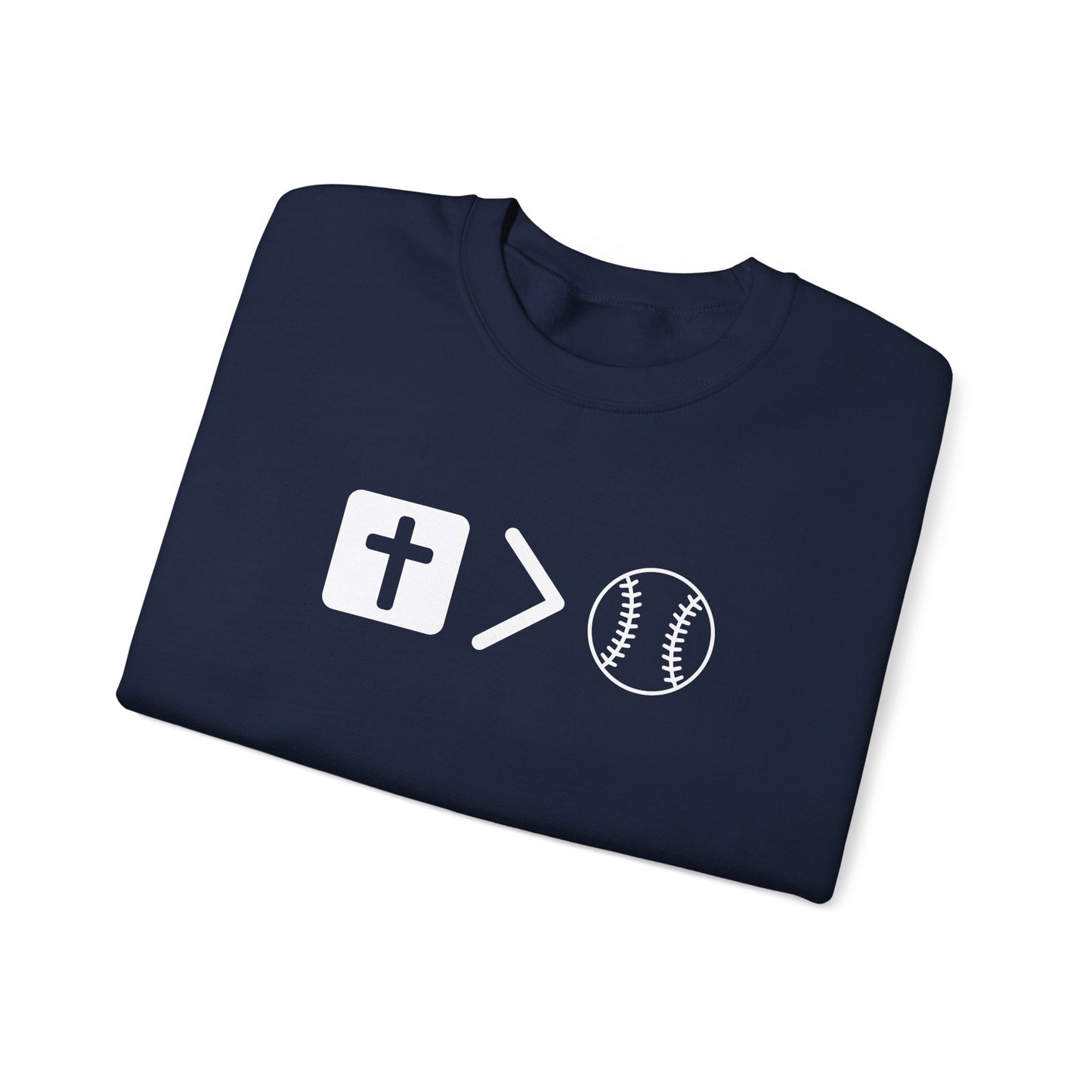 Jesus is bigger than softballl Unisex Heavy Blend™ Crewneck Sweatshirt