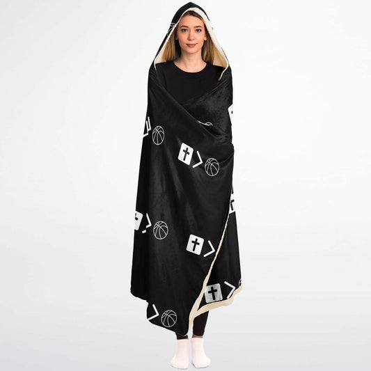 Jesus is bigger than basketball Hooded Blanket Micro Fleece