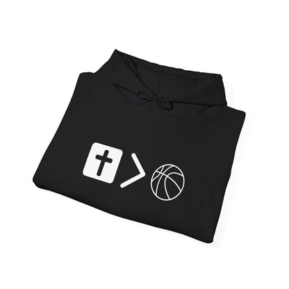 Jesus is bigger than basketball Unisex Heavy Blend™ Hooded Sweatshirt