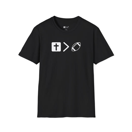 Jesus is bigger than football Unisex Softstyle T-Shirt