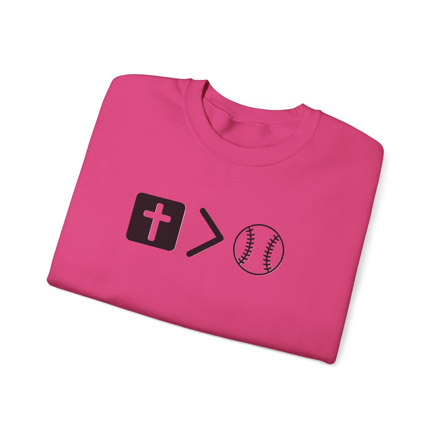 Jesus is bigger than softball Unisex Heavy Blend™ Crewneck Sweatshirt