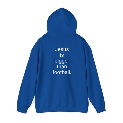 Jesus is bigger than football Unisex Heavy Blend™ Hooded Sweatshirt