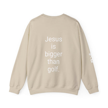 Jesus is bigger than golf Unisex Heavy Blend™ Crewneck Sweatshirt