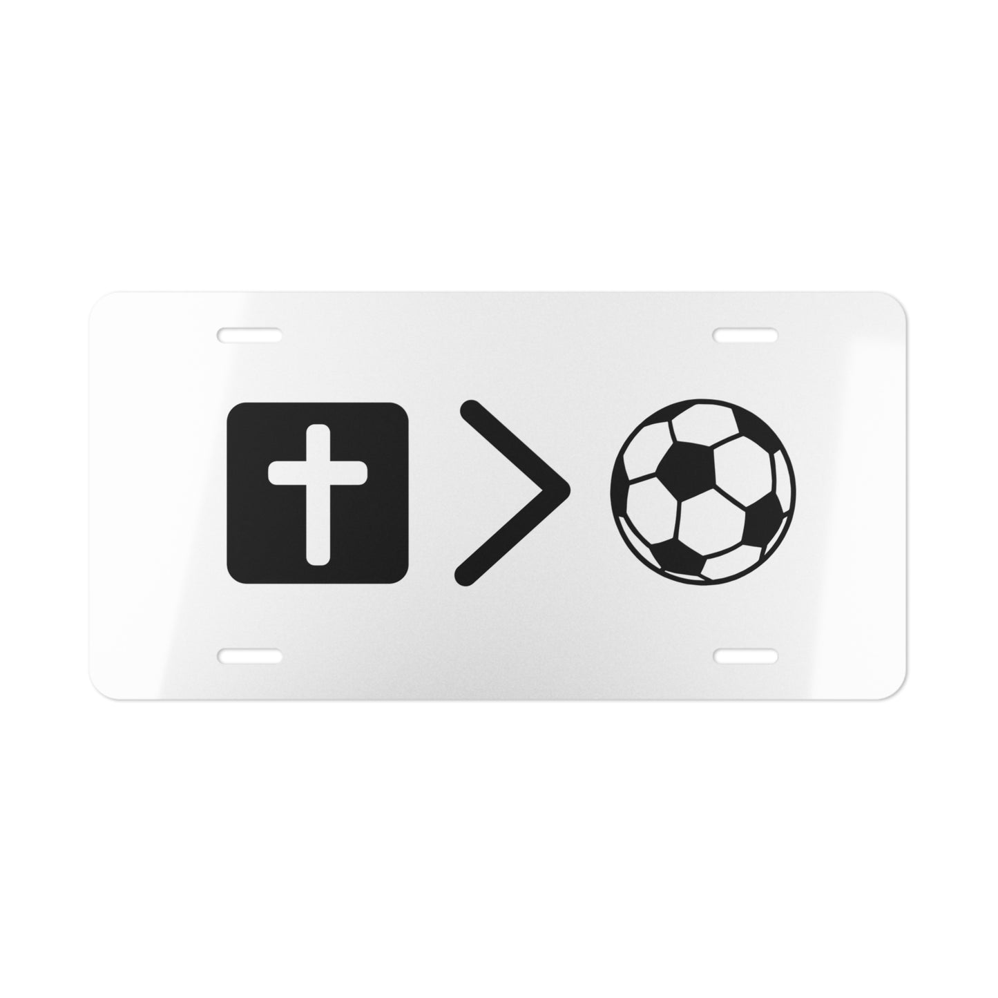 Jesus is bigger than soccer vehicle Plate