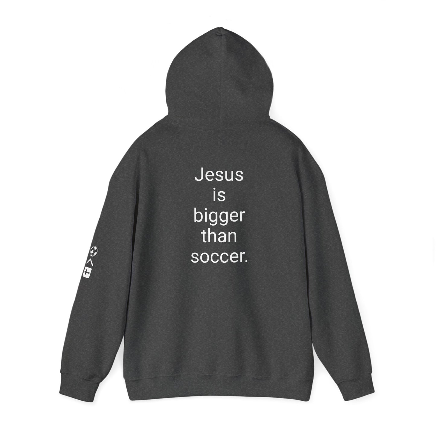 Jesus is bigger than soccer Unisex Heavy Blend™ Hooded Sweatshirt