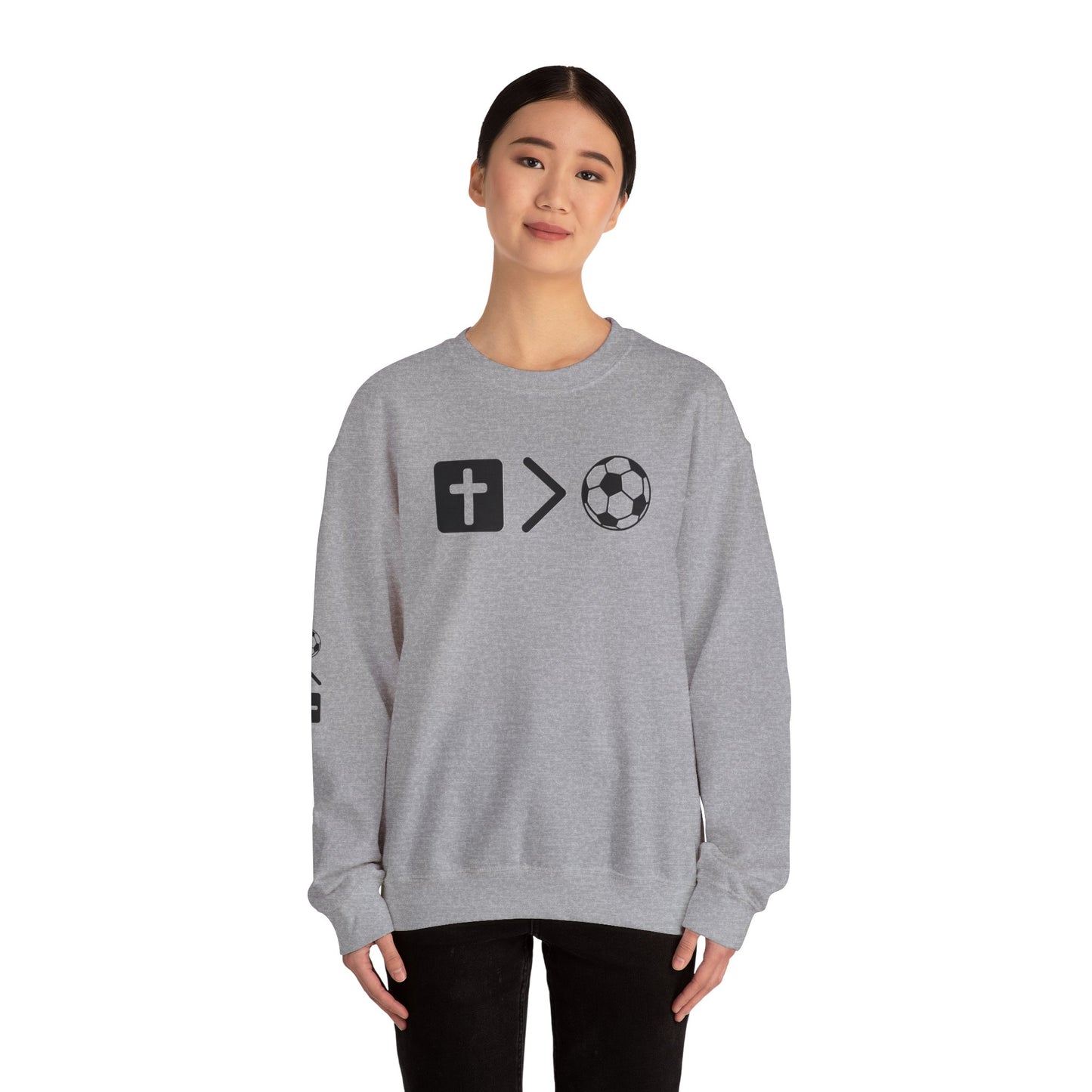 Jesus is bigger than soccer Unisex Heavy Blend™ Crewneck Sweatshirt