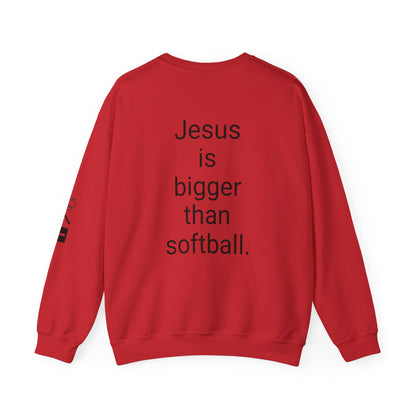 Jesus is bigger than softball Unisex Heavy Blend™ Crewneck Sweatshirt