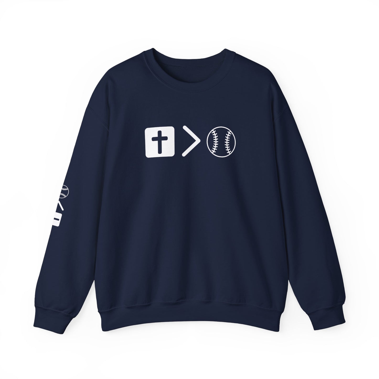 Jesus is bigger than softballl Unisex Heavy Blend™ Crewneck Sweatshirt