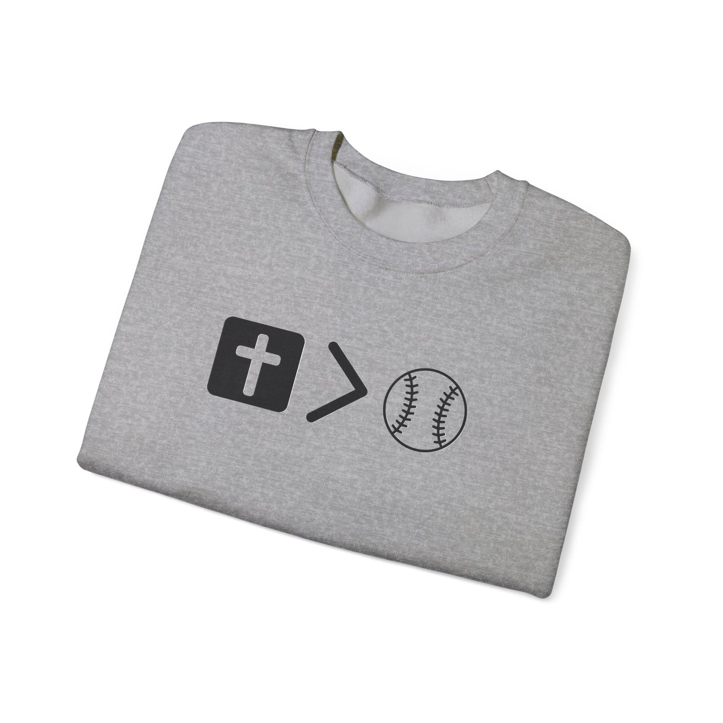 Jesus is bigger than softball Unisex Heavy Blend™ Crewneck Sweatshirt