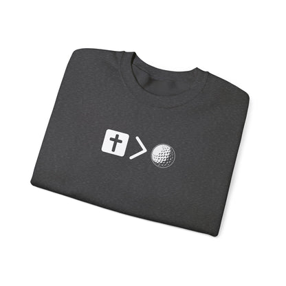 Jesus is bigger than golf Unisex Heavy Blend™ Crewneck Sweatshirt