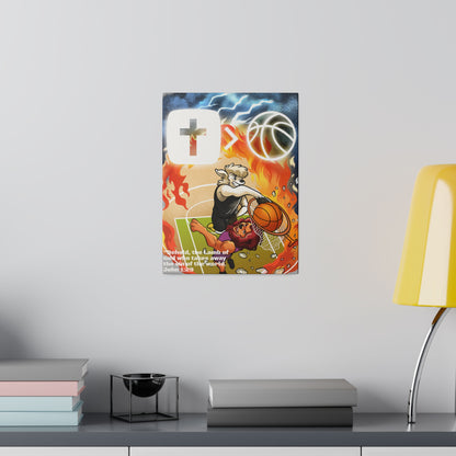 Behold the Lamb of God Matte Canvas Wall Art! Jesus is Bigger than Basketball Art Collection.