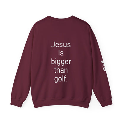 Jesus is bigger than golf Unisex Heavy Blend™ Crewneck Sweatshirt