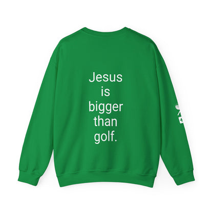 Jesus is bigger than golf Unisex Heavy Blend™ Crewneck Sweatshirt