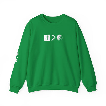 Jesus is bigger than golf Unisex Heavy Blend™ Crewneck Sweatshirt