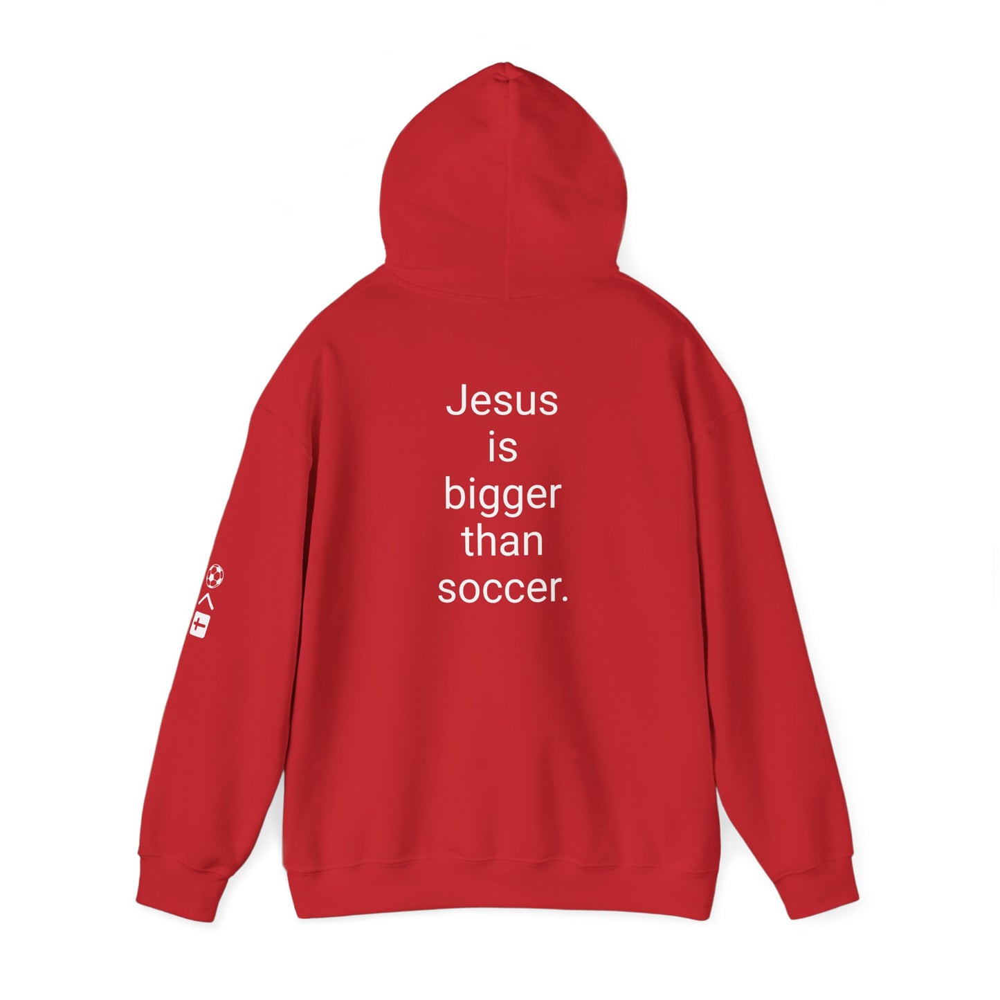 Jesus is bigger than soccer Unisex Heavy Blend™ Hooded Sweatshirt