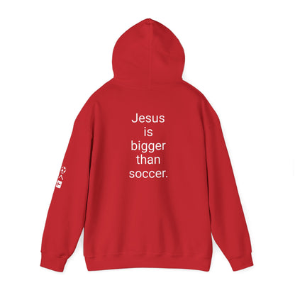 Jesus is bigger than soccer Unisex Heavy Blend™ Hooded Sweatshirt