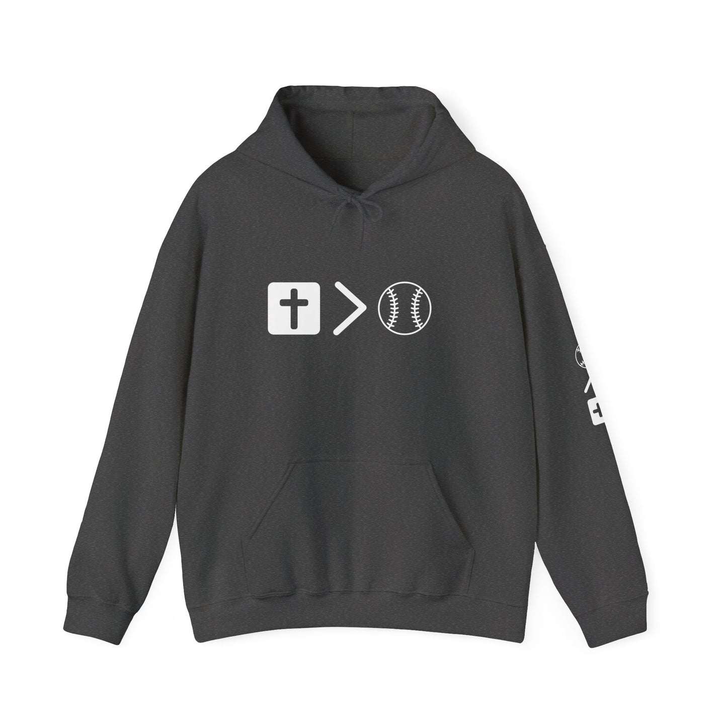 Jesus is bigger than baseball Unisex Heavy Blend™ Hooded Sweatshirt