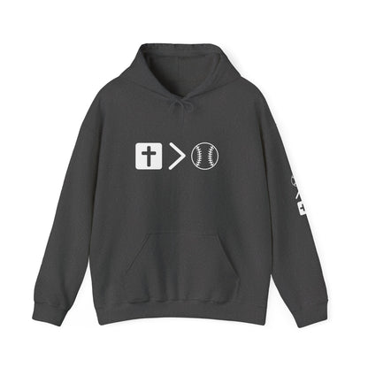 Jesus is bigger than baseball Unisex Heavy Blend™ Hooded Sweatshirt