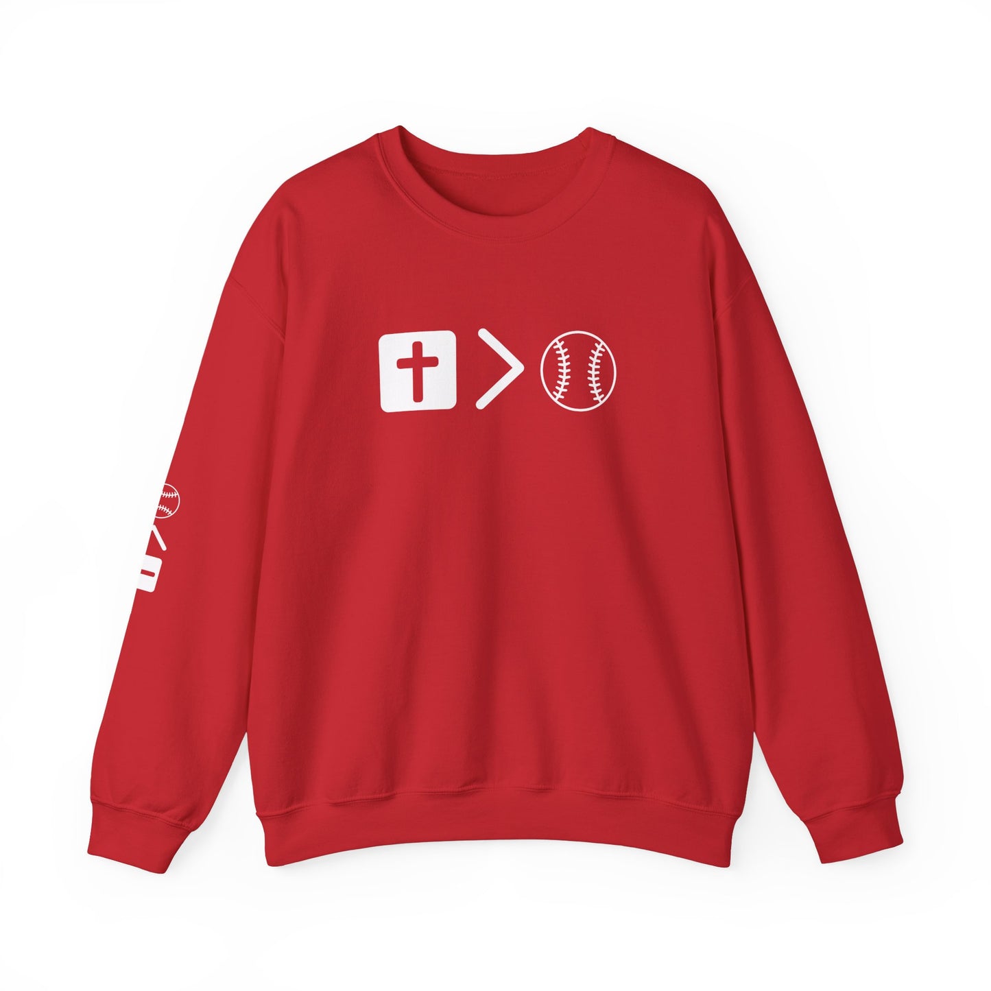 Jesus is bigger than softballl Unisex Heavy Blend™ Crewneck Sweatshirt
