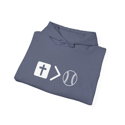 Jesus is bigger than baseball Unisex Heavy Blend™ Hooded Sweatshirt