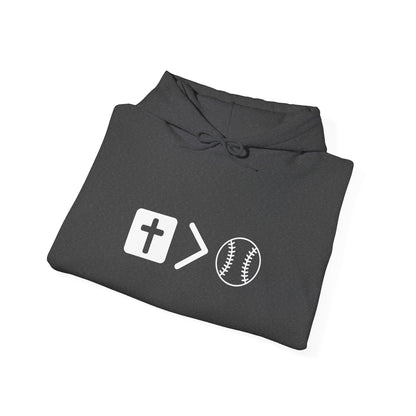 Jesus is bigger than softball Unisex Heavy Blend™ Hooded Sweatshirt