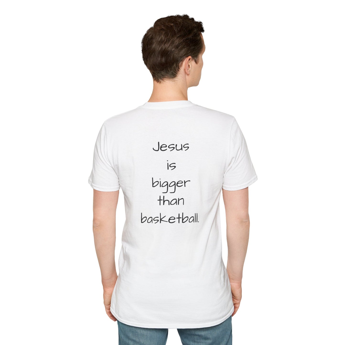Jesus is bigger than basketball  Unisex Softstyle T-Shirt
